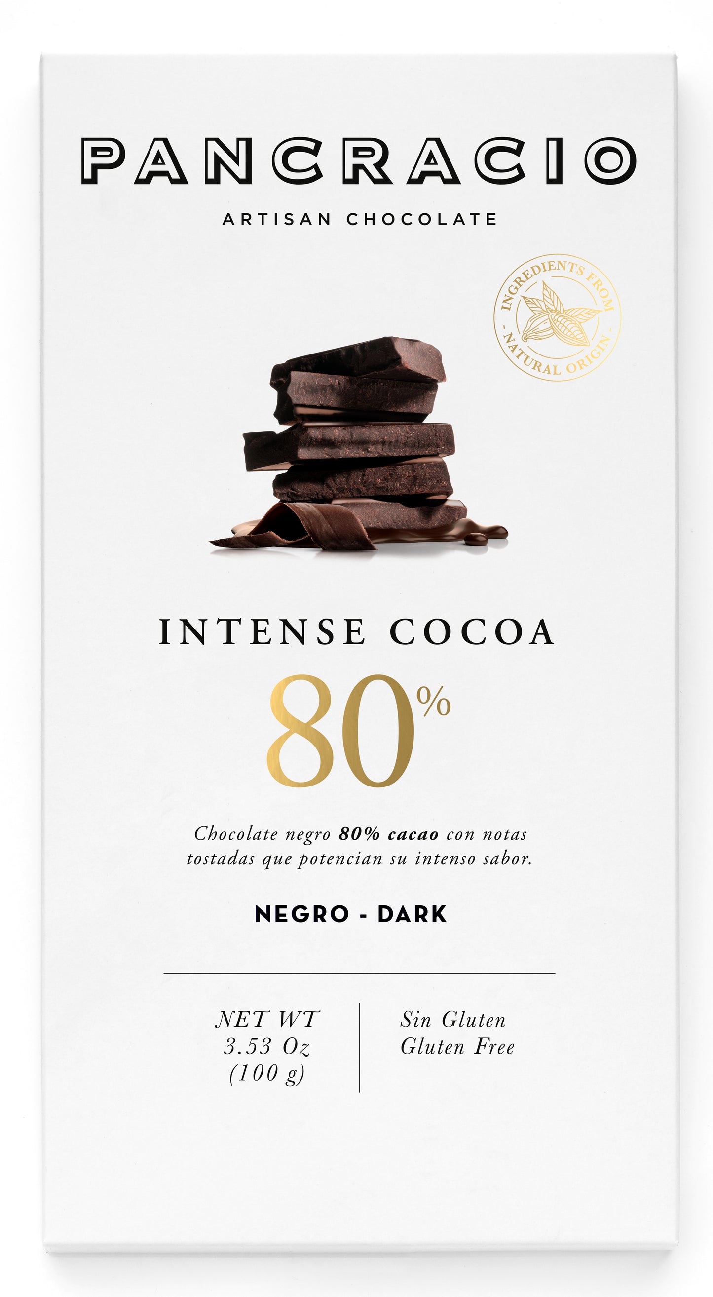 Занаятчийски шоколад PANCRACIO 100гр. - черен 80% какао