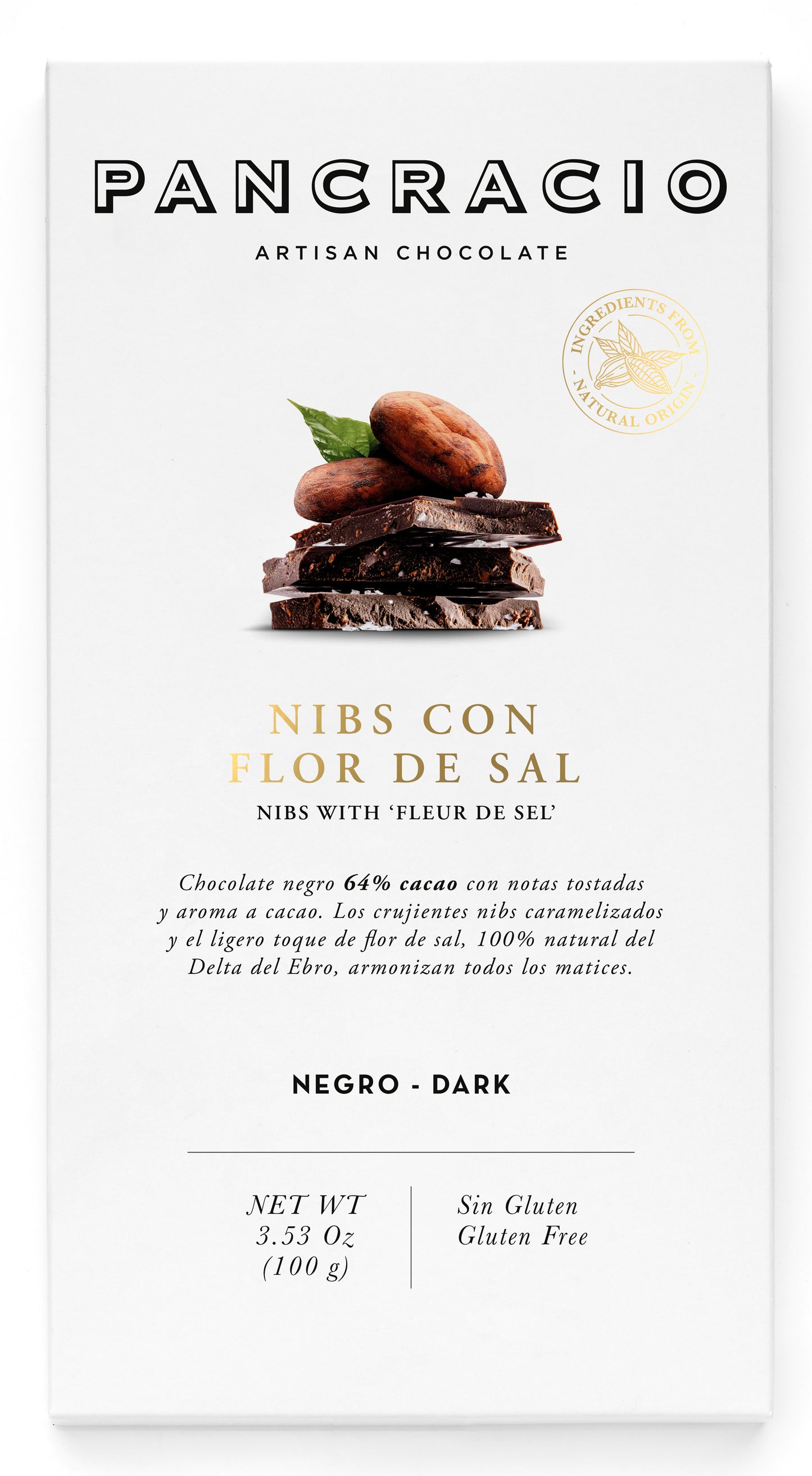 Занаятчийски шоколад PANCRACIO 100гр. - черен с морска сол