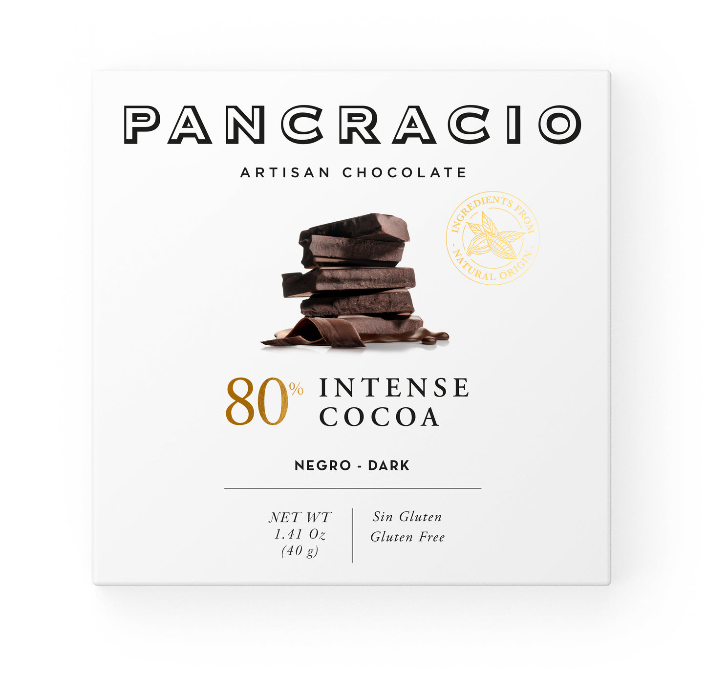 Занаятчийски шоколад PANCRACIO 40гр. - черен 80% какао