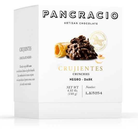 Хрупкави шоколадови бонбони PANCRACIO - черен шоколад 140гр.