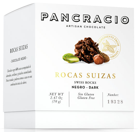 Шоколадови бонбони SWISSROCKS - черен шоколад 70гр.